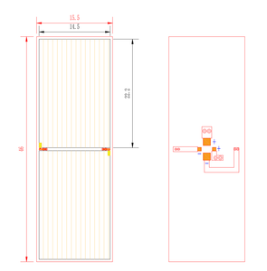 Modul Sel Suria GaAs Fleksibel 46*15.5mm 30% Effience Micro Solar Cell Siri FPC asas Panel Suria Untuk Pencari GPS