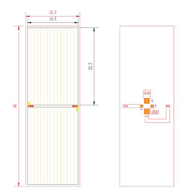 Modul Sel Suria GaAs Fleksibel 46*15.5mm 30% Effience Micro Solar Cell Siri FPC asas Panel Suria Untuk Pencari GPS